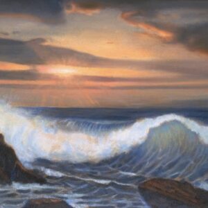 Waves Breaking at Sunset